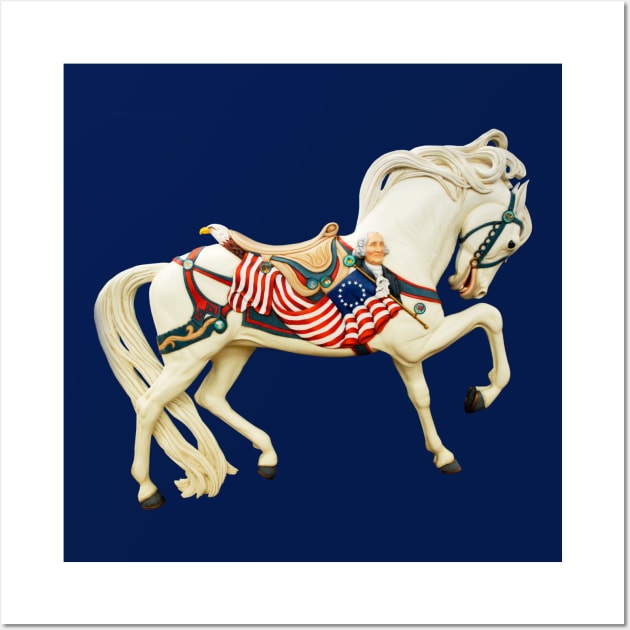 Carousel Animal Patriotic Horse Photo Wall Art by DeniseBruchmanPhotography